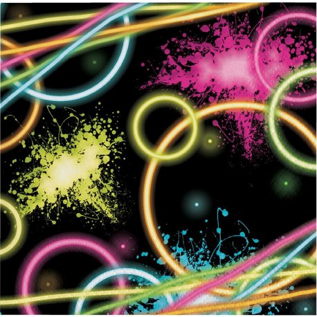 Glow Party Napkins 33 cm - Neon Party