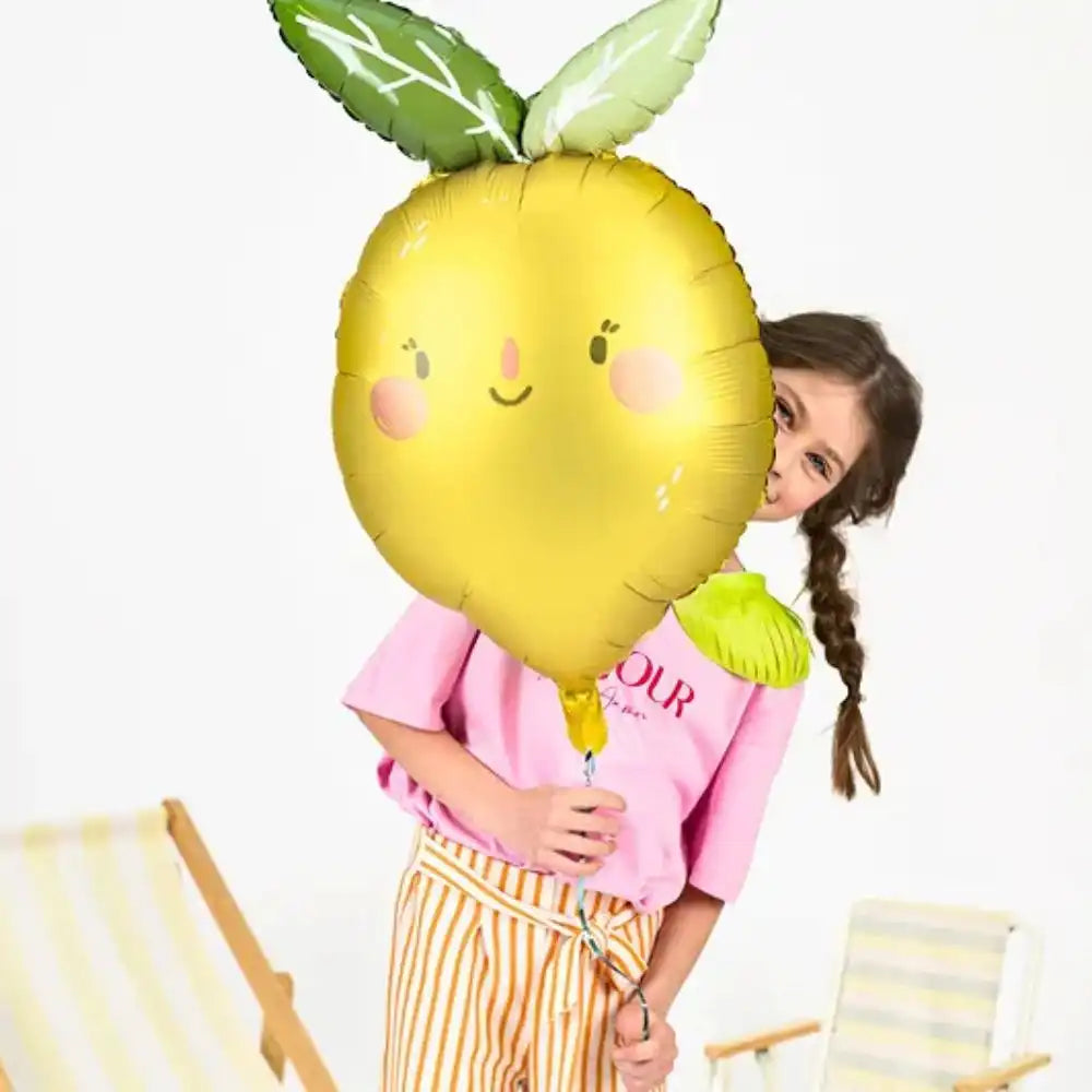 Lemon Metallic Balloon 50x75 cm - Mixed Colors, Suitable for Air and Helium