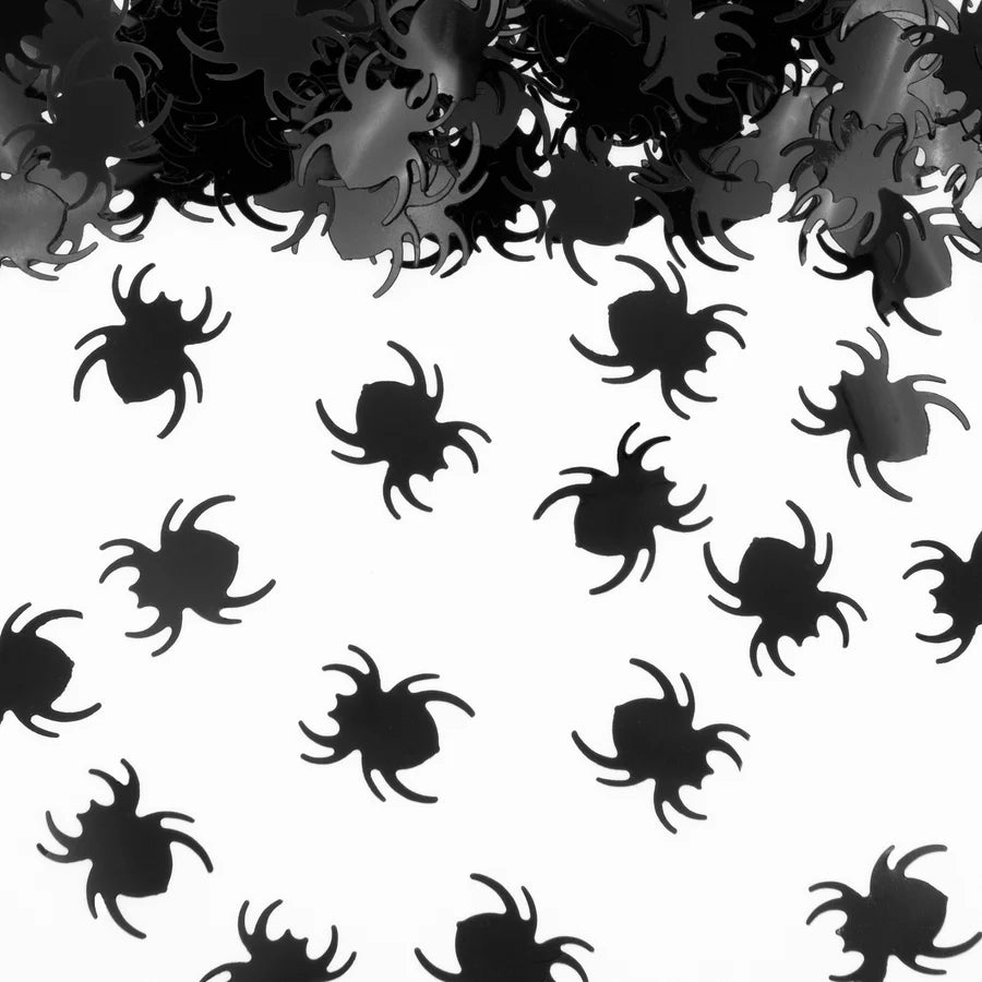 Halloween Paper Confetti Black Spiders
