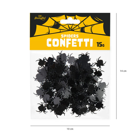 Halloween Paper Confetti Black Spiders