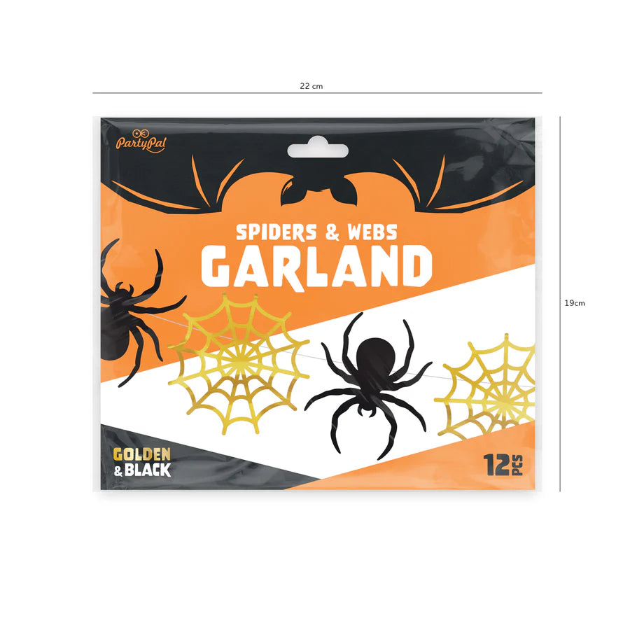 Halloween Spiders and Cobwebs Garland