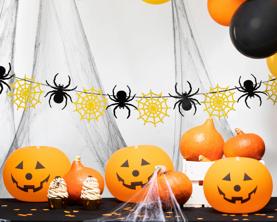 Halloween Spiders and Cobwebs Garland
