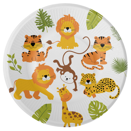 Jungle Animals Themed Plates