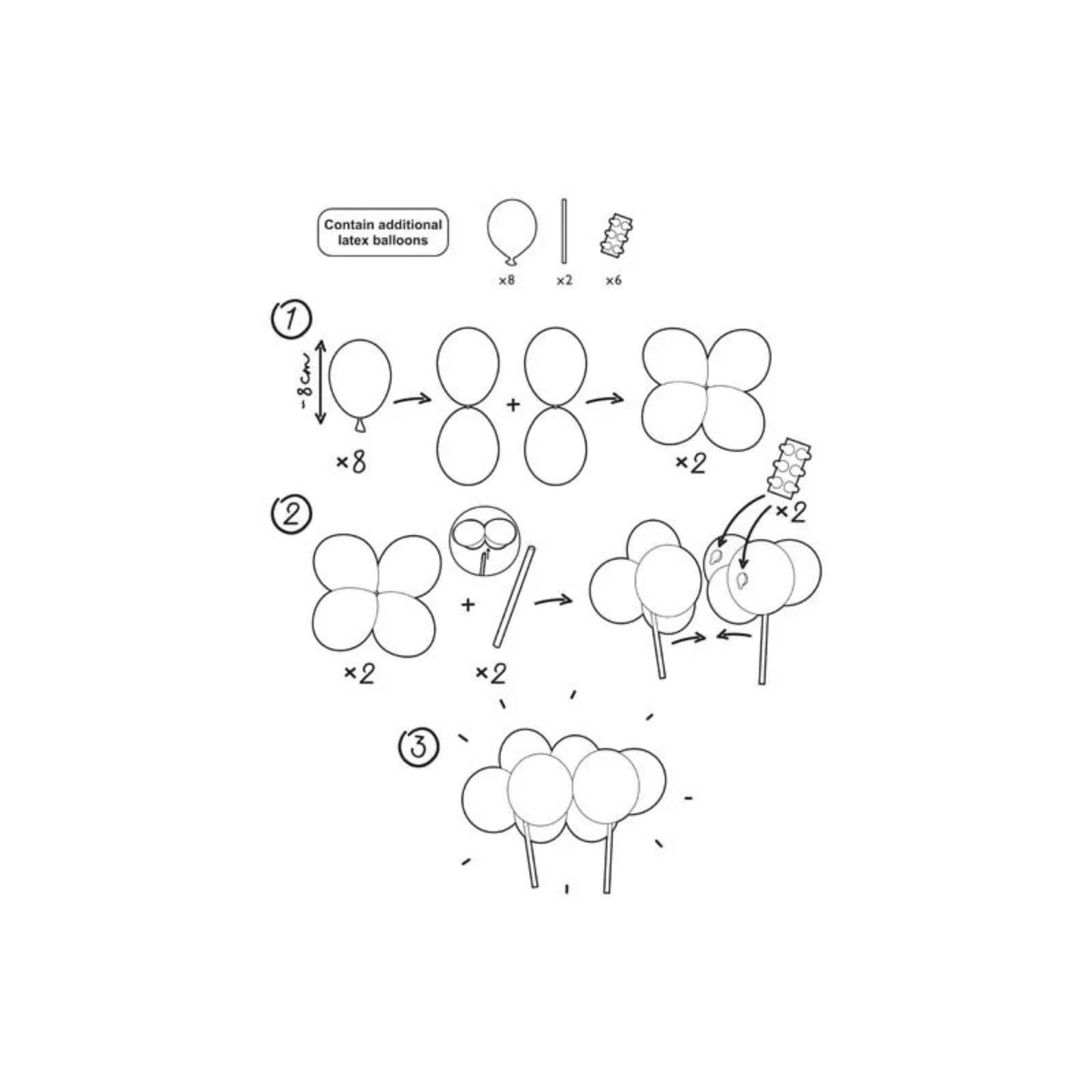 Adorn per a Pastís Arc de Sant Martí amb Globus 29cm - Set de 10 unitats