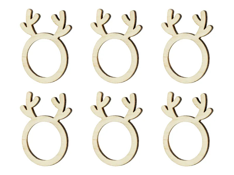 Wooden Reindeer Napkin Rings