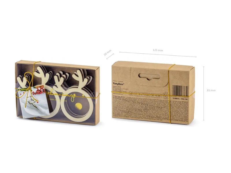 Wooden Reindeer Napkin Rings