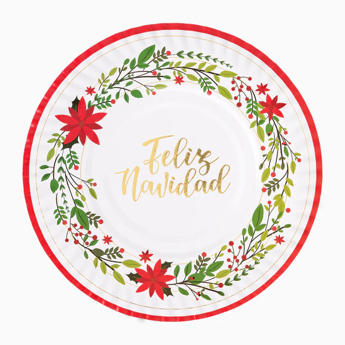 Christmas Poinsettia Round Tray