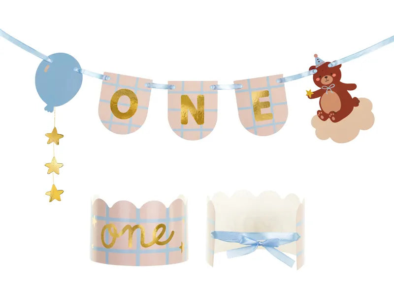 Teddy Bear Pennant and Wreath Set
