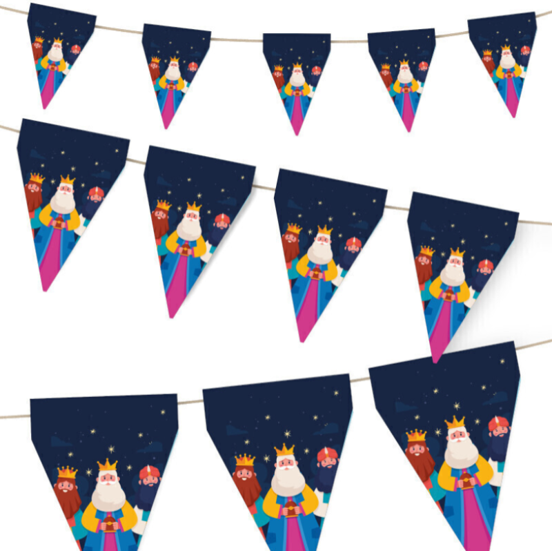 Three Wise Men Pennant with Stars 3.00 m