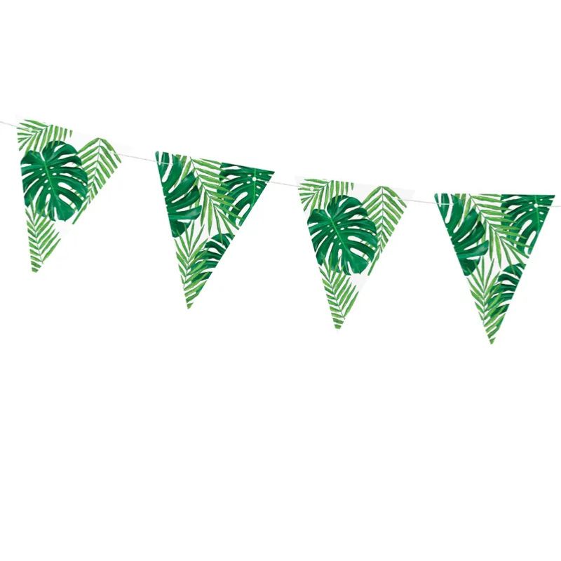 Set de banderines Aloha hojas + cuerda de 2 m