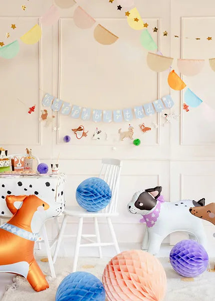 Happy Birthday Banner with Dogs - 210 cm