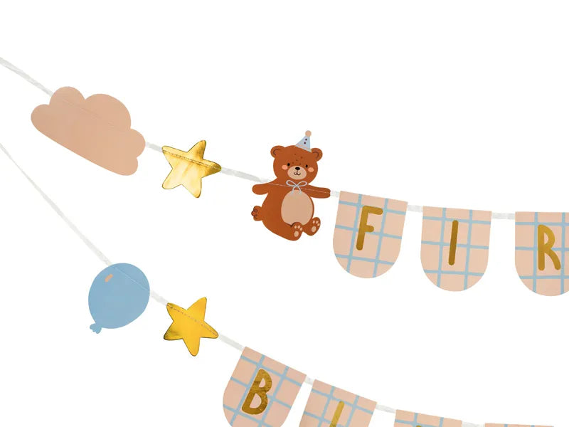 First Birthday Banner with Teddy Bears