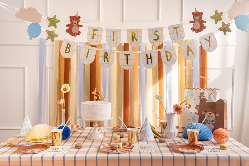 First Birthday Banner with Teddy Bears