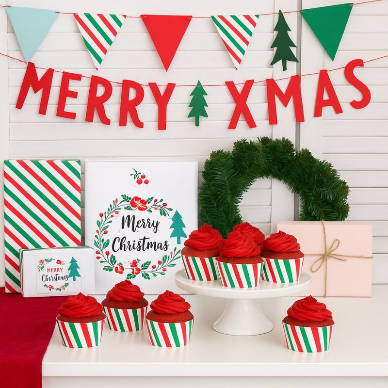 Decoración de pared con letras festivas