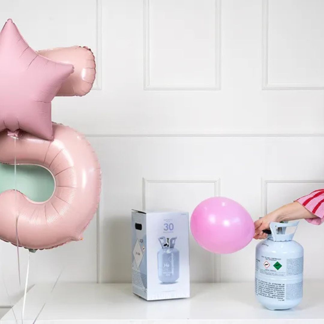 Light Blue Helium Bottle - Up to 30 Balloons, 0.189 m³