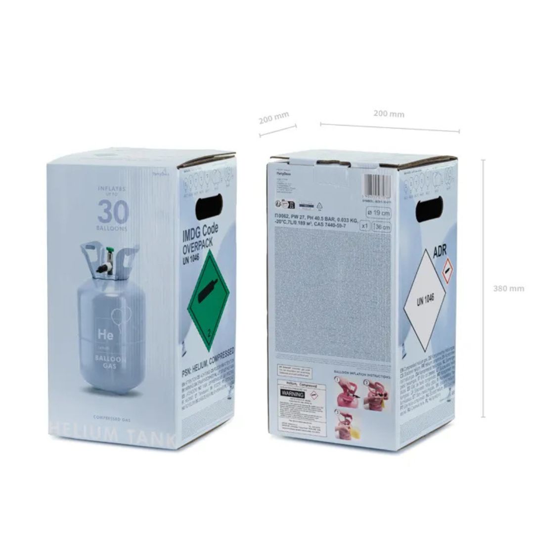 Light Blue Helium Bottle - Up to 30 Balloons, 0.189 m³