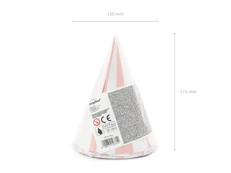 Gorros de Fiesta a Rayas Rosa Claro - Narosa Sweet Party Barcelona