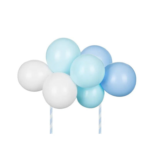 Cake topper de globos azul para cumpleaños y baby shower