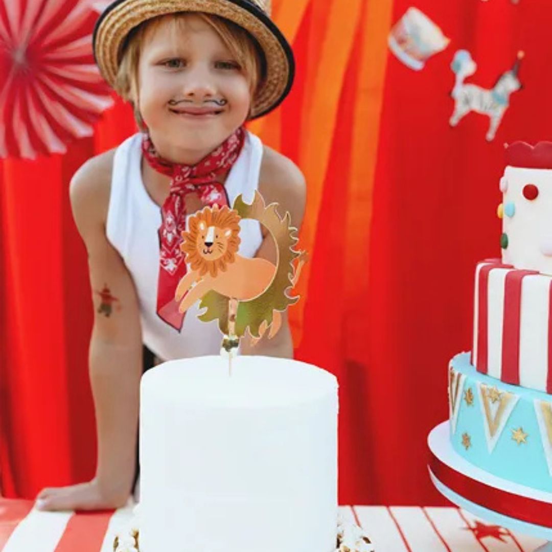 Lion Cake Topper - 16x16 cm, Assorted Colors, Easy Assembly