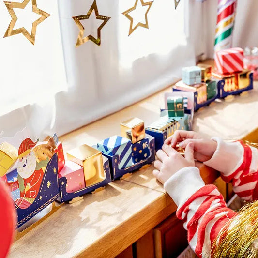 Set DIY calendario Adviento con diseño de trineo navideño