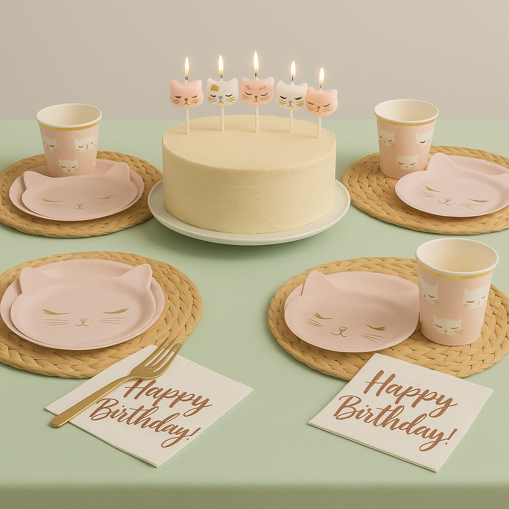 Pink Cat Party Pack – Complete Children's Theme Set