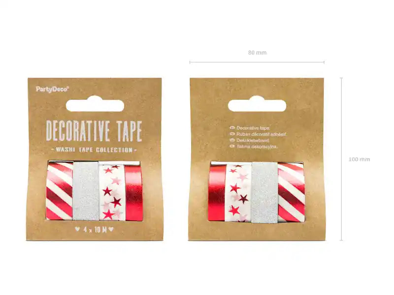 Cinta Decorativa Washi Tape Nadal, Mix de Dissenys, 4 Uts.