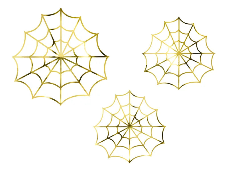 Gold Spider Web Paper Ornaments