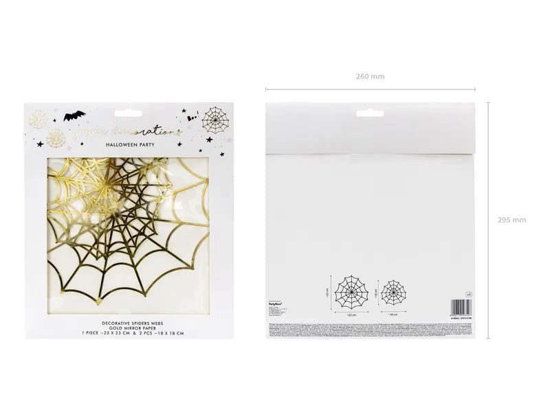 Gold Spider Web Paper Ornaments