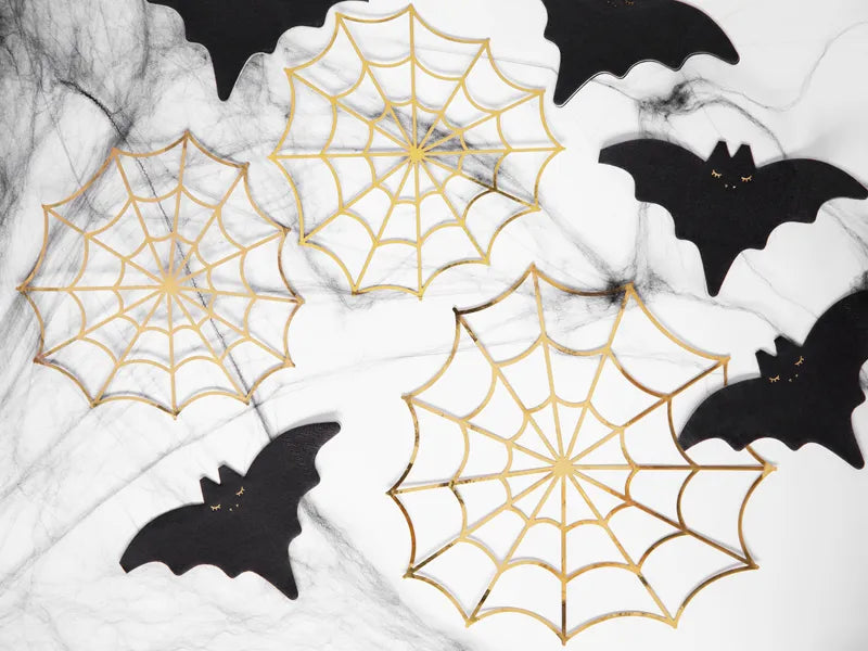 Gold Spider Web Paper Ornaments