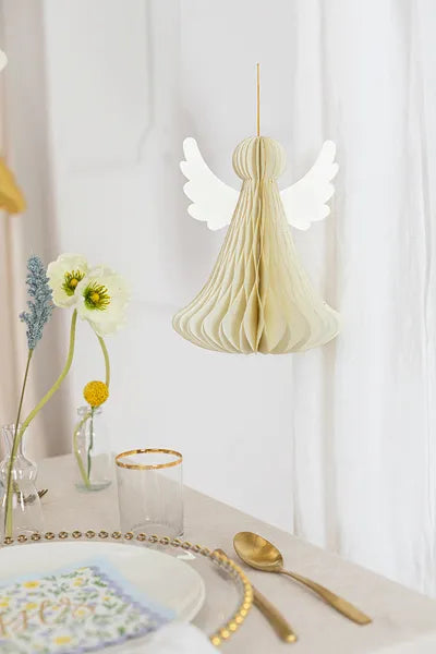 Ivory Angel Honeycomb Paper Decoration