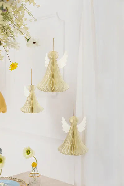 Ivory Angel Honeycomb Paper Decoration