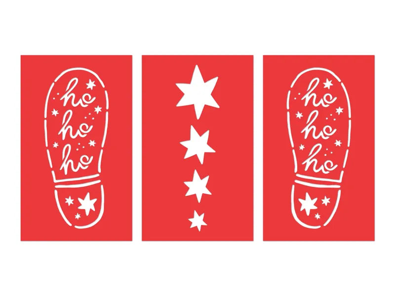 Plantillas de Huella de Papá Noel y Estrellas