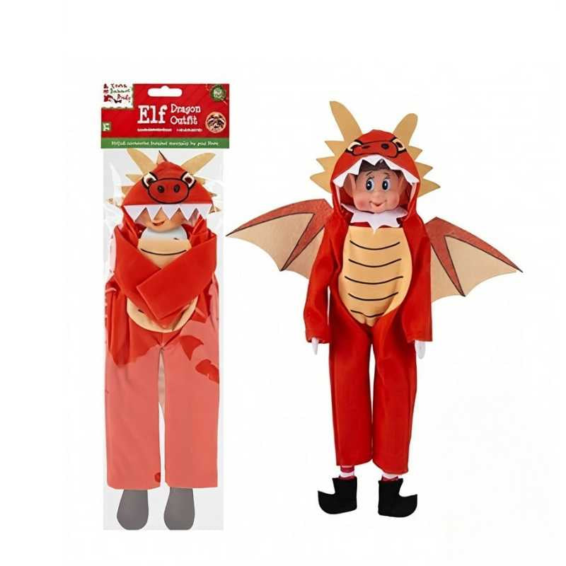 Detalle del disfraz de dragón alado para elfo 30 cm