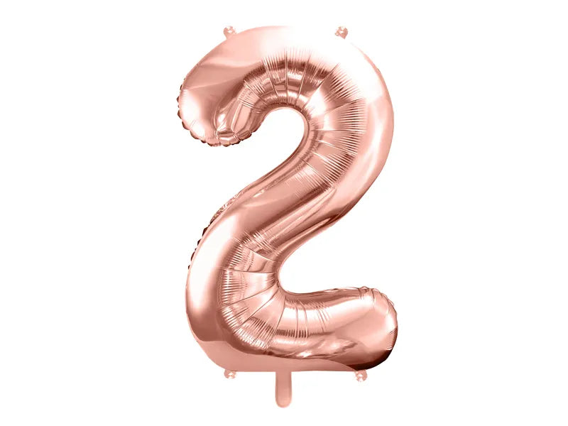 Globo Foil Número 86 cm - Aire o Helio en Dorado, Rose Gold y Plateado