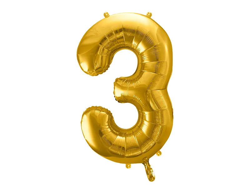 Globo Foil Número 86 cm - Aire o Helio en Dorado, Rose Gold y Plateado