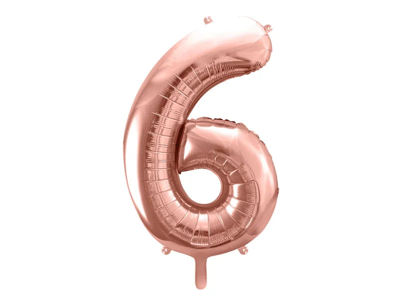 Globo Foil Número 86 cm - Aire o Helio en Dorado, Rose Gold y Plateado