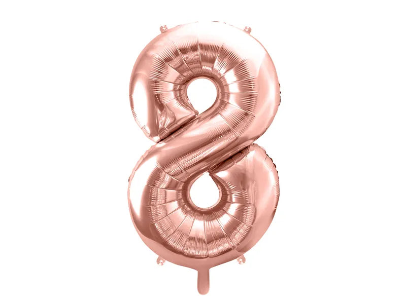 Globo Foil Número 86 cm - Aire o Helio en Dorado, Rose Gold y Plateado