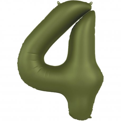 Globo Números Verde Oliva Mate de 86cm