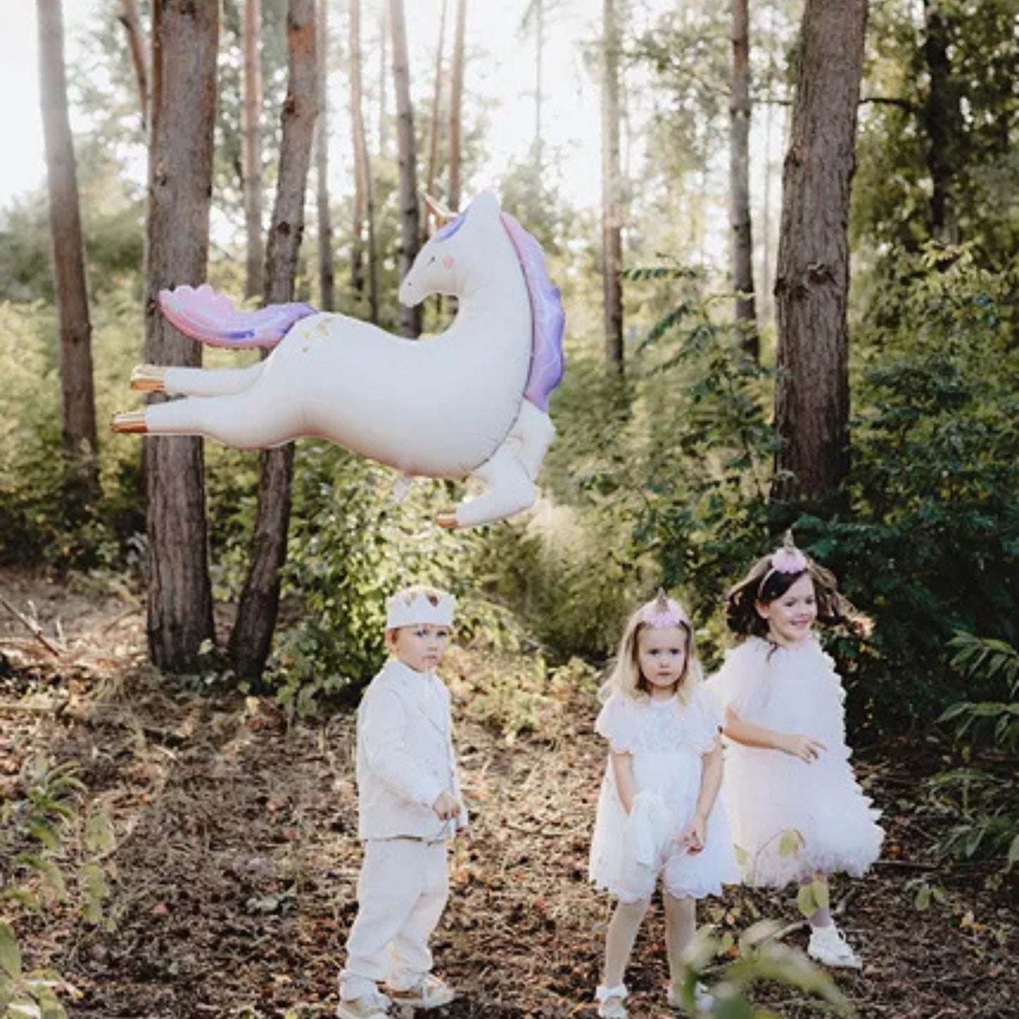 Unicorn Foil Balloon 113x83 cm - Beige, Gold and Rainbow