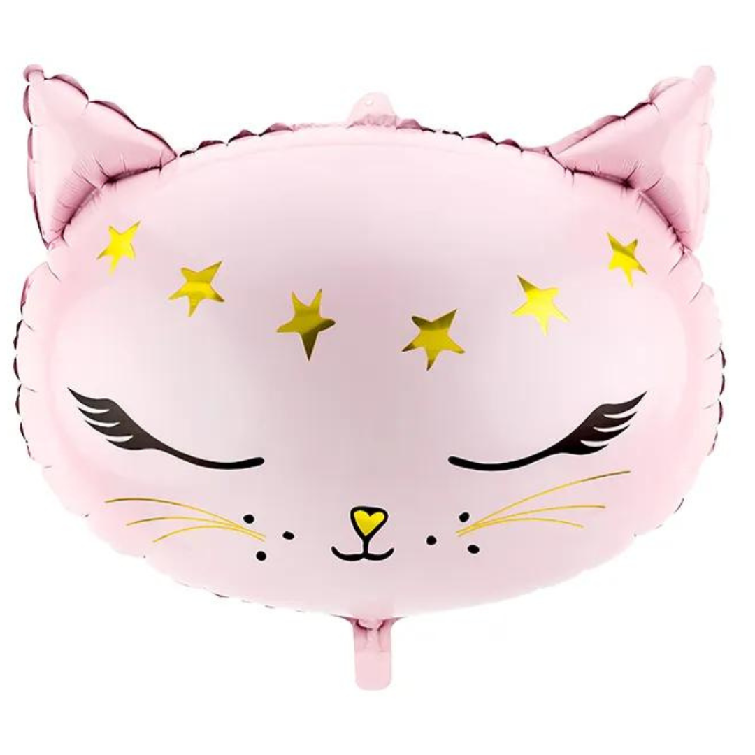 Globo de aluminio Gato, mezcla de colores rosa