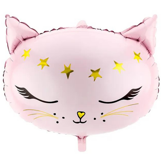 Globo de aluminio Gato, mezcla de colores rosa
