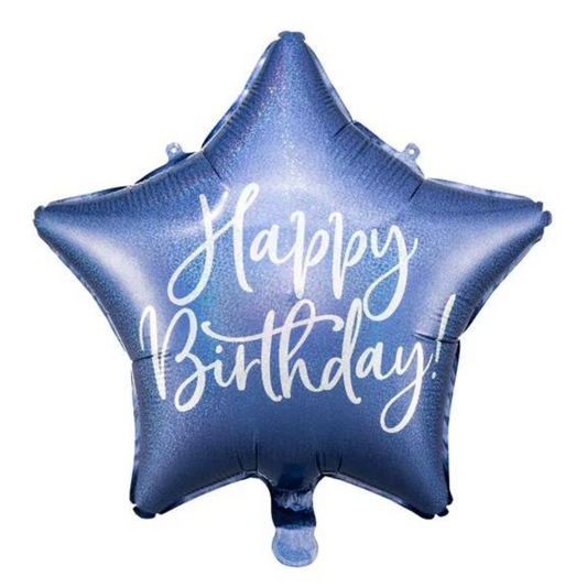 Happy Birthday Star Balloon 40 cm - Assorted Colors, Air or Helium