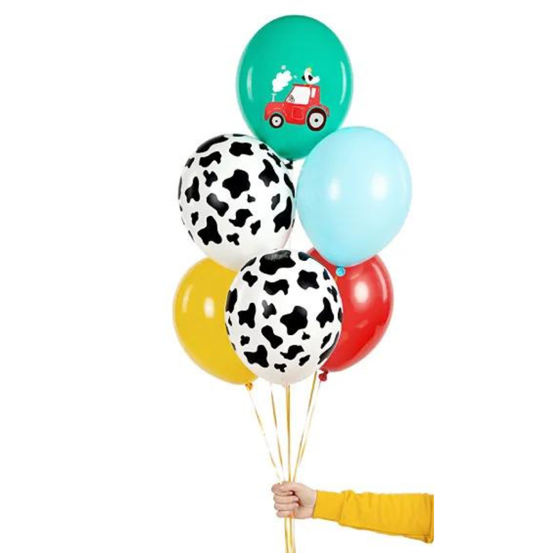 Globos coloridos y estampados para decoración de fiesta infantil