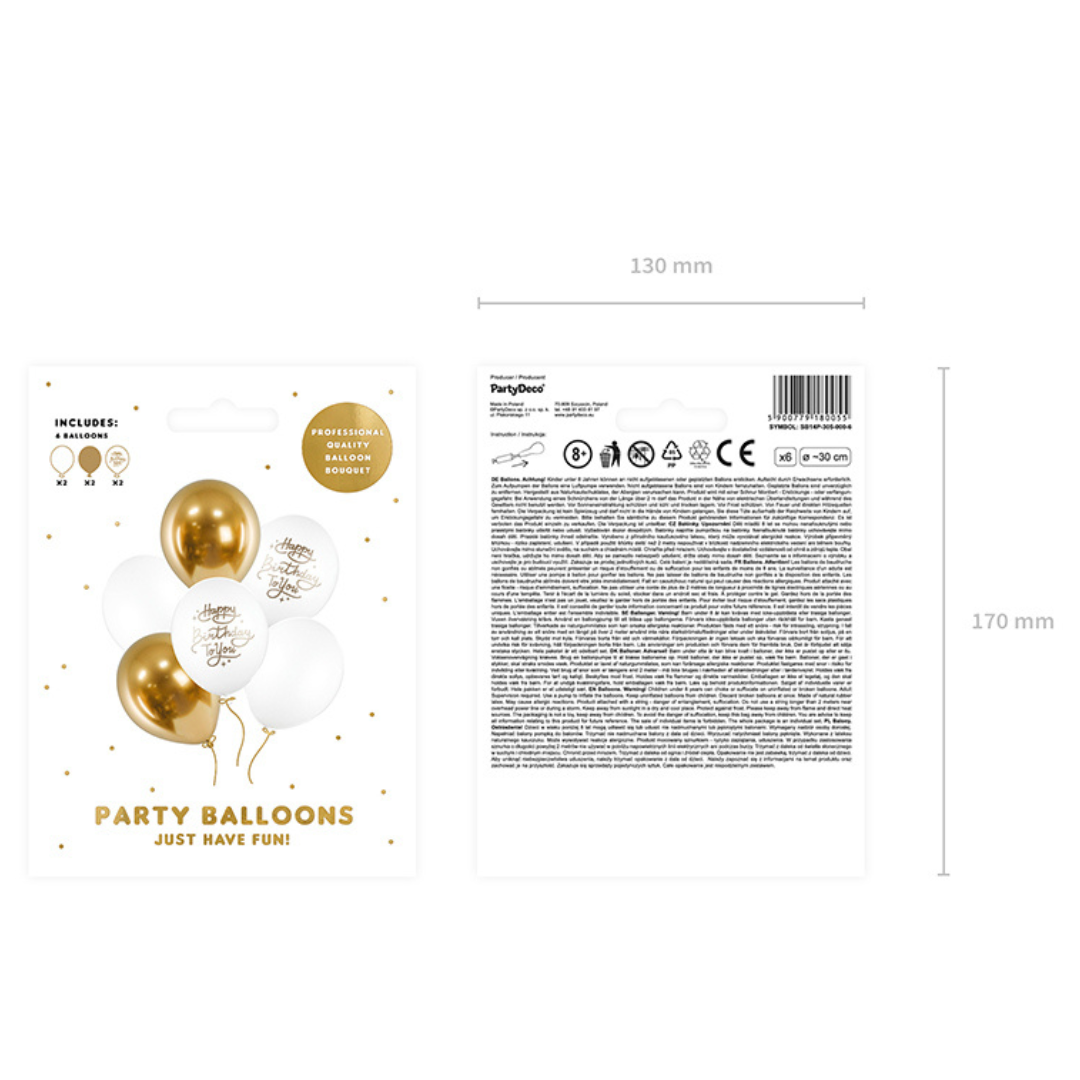 Globos con mensaje dorado ideal para bouquets o decoraciones.