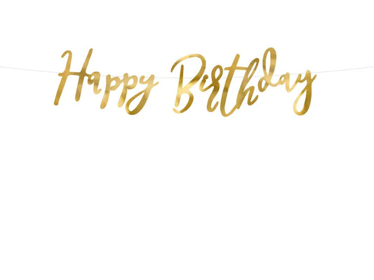 Pancarta Feliz Cumpleaños Colores Metalizados