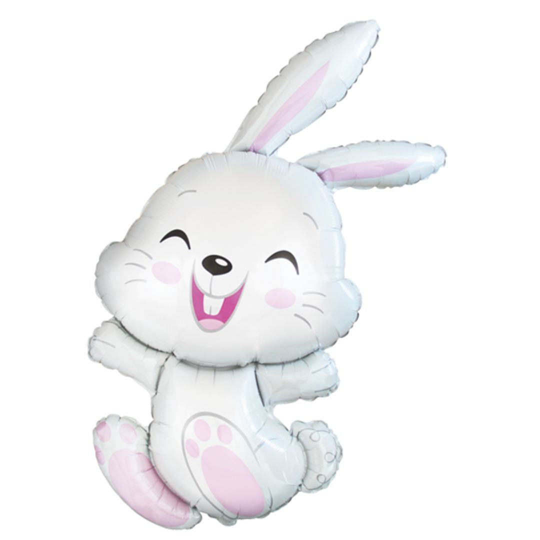 Globo Metálico Conejito Saltando 112 cm - Ideal Pascua y Baby Shower