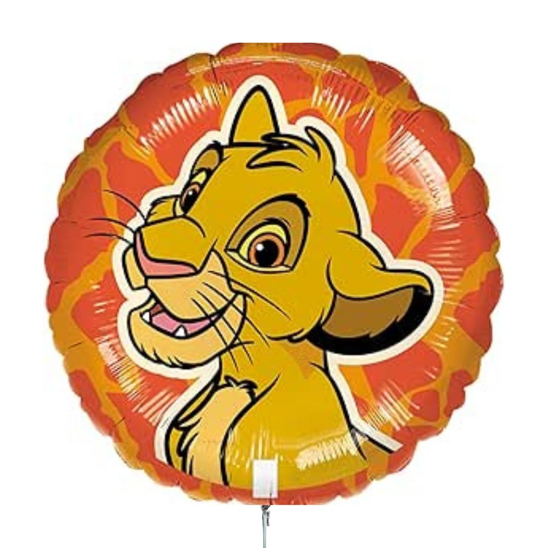 Globo foil Simba ideal para fiestas temáticas.