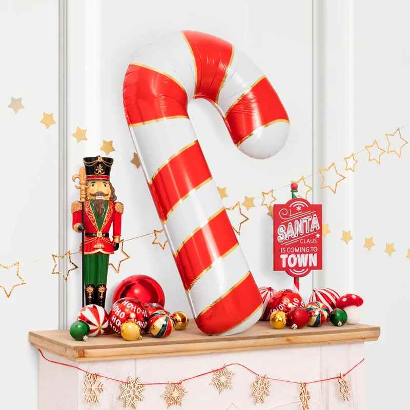 Globo navideño apto helio forma caramelo