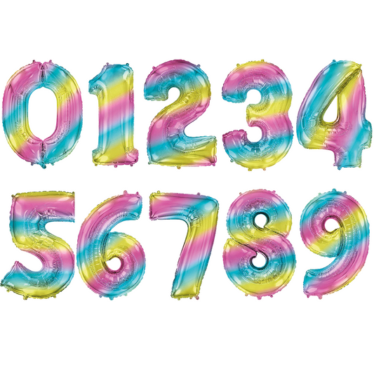 Foil Balloon Gradient Numbers 70 cm (32) - Air or Helium