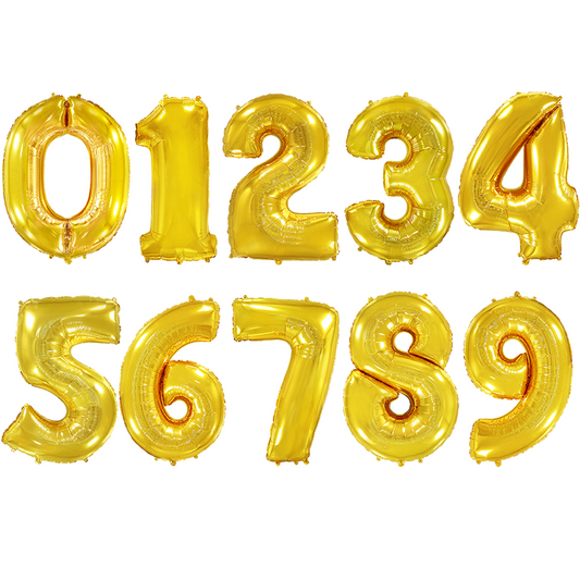 Golden Number Foil Balloon 70 cm (32
